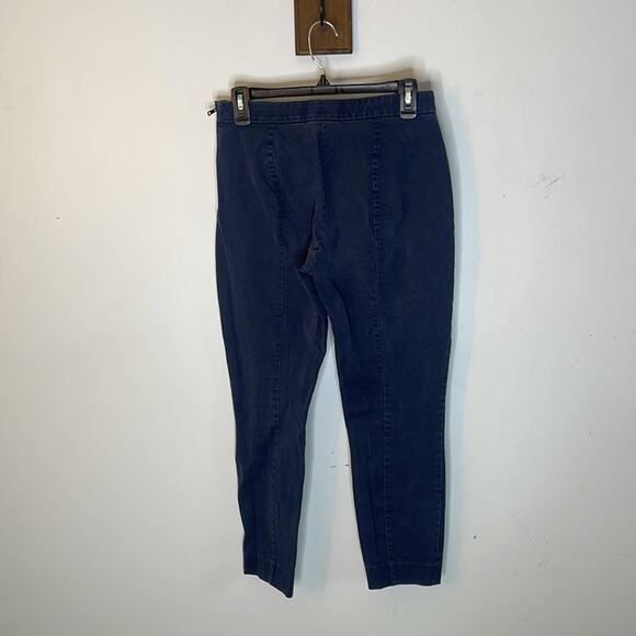 EVERLANE Blue Pull On Zip Side Skinny Stretch Ankle Pants Size 8 - Picture 6 of 10